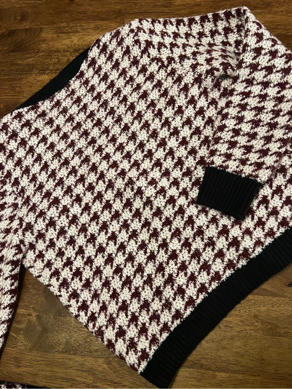 Anthropologie Maeve Houndstooth Cardigan Sweater Small - Picture 13 of 13